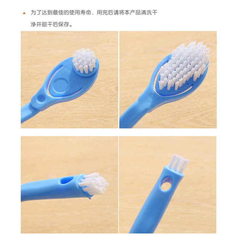 Sikat Pembersih Sepatu Triple Bulu 3 in 1 Shoes Brush tiga sisi clean tools serbaguna dapur kitchen-3