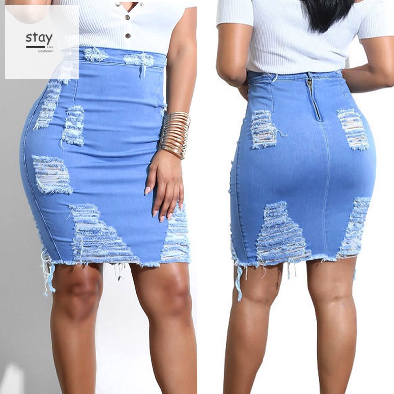tight denim pencil skirt