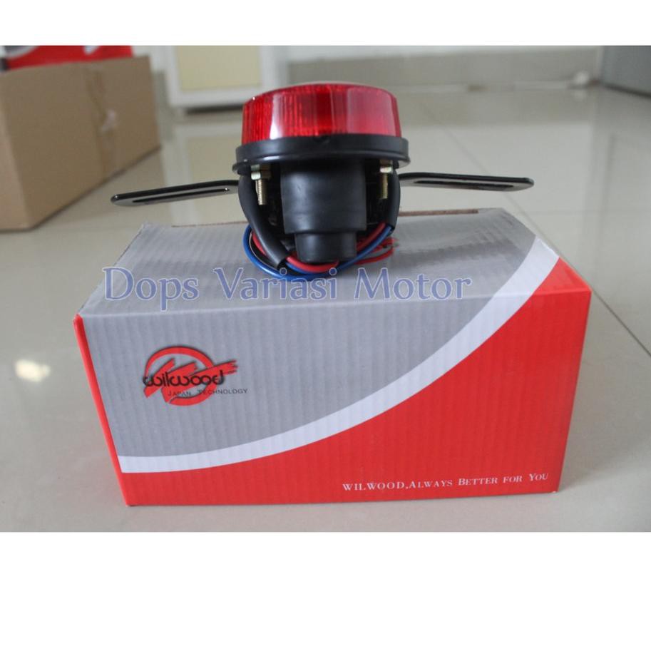 Terlaris / Lampu Stop Motor CB Bulat Lampu Stop Blitz Japstyle Retro Universal Black 