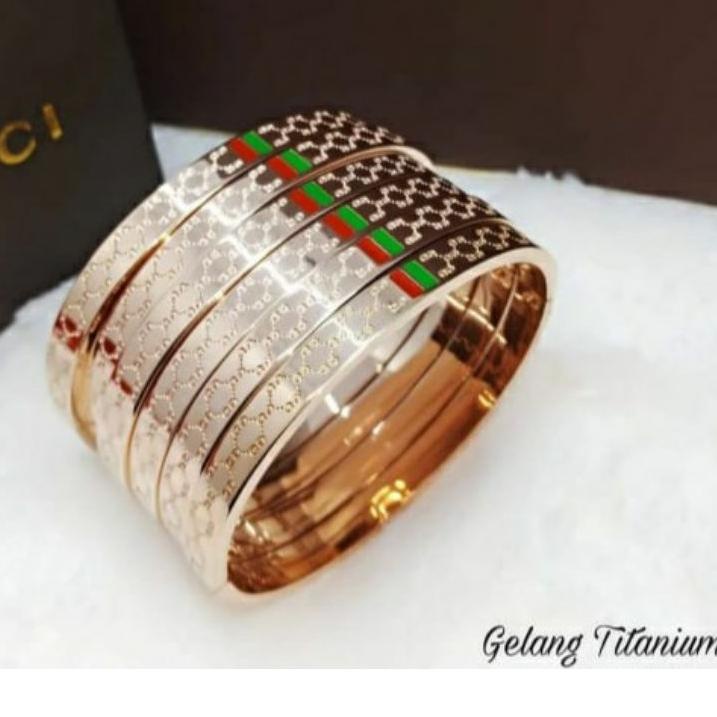 ♢ Gelang GC Titanium Lebar Premium | Titanium Antikarat Premium ◙