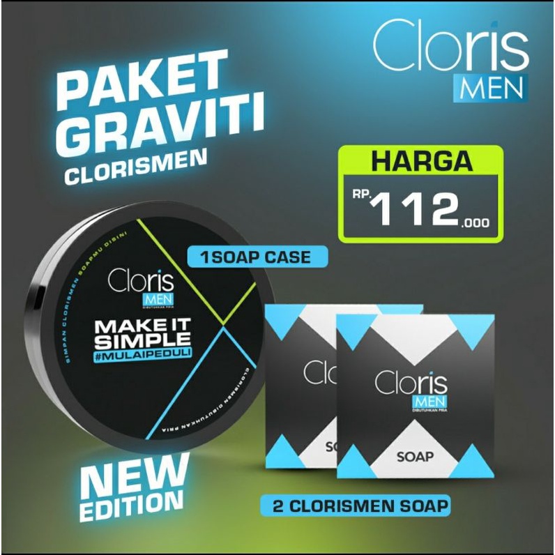 Paket Gravity Bundling ClorisMen | 2 Cloris Soap For Men + 1 Cloris Soap Case