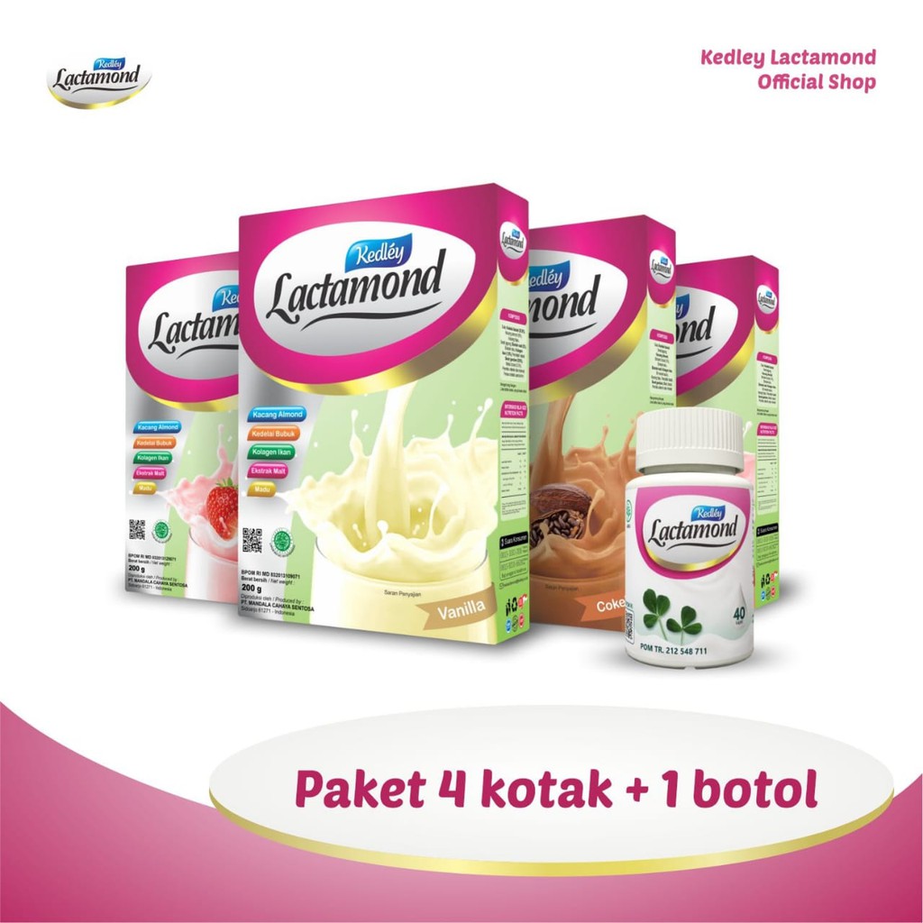 KEDLEY LACTAMOND Paket 4 kotak + 1 botol | Bundling Booster ASI | ASI Melimpah