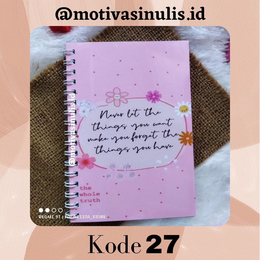 (Standard) NOTEBOOK SPIRAL BLACK LINES Part 2 COVER MOTIVASI / BUKU CATATAN HARIAN-27