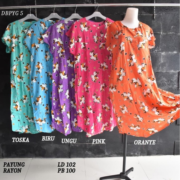 Baju Tidur Daster Rayon l Daster Payung Baju Tidur Rayon Busui Kancing DB 5