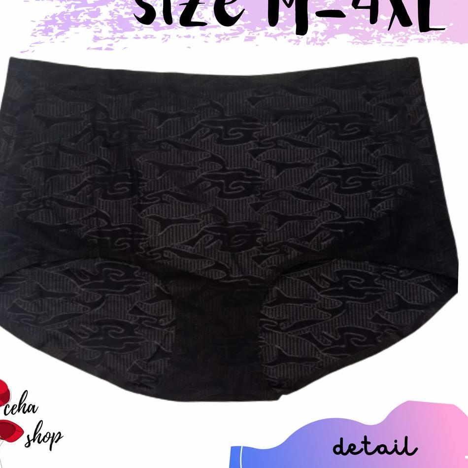 TERLARIS M - 4XL Celana Dalam Wanita Transparan Sexy Jumbo Soft Import CD Bigsize Besar Pakaian Dala
