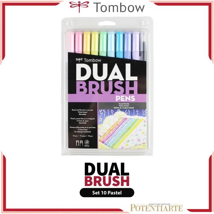 

(BISA COD) Brush Pen Tombow Set 10 Pastel Dual Brush LIMITED EDITION Kode 277