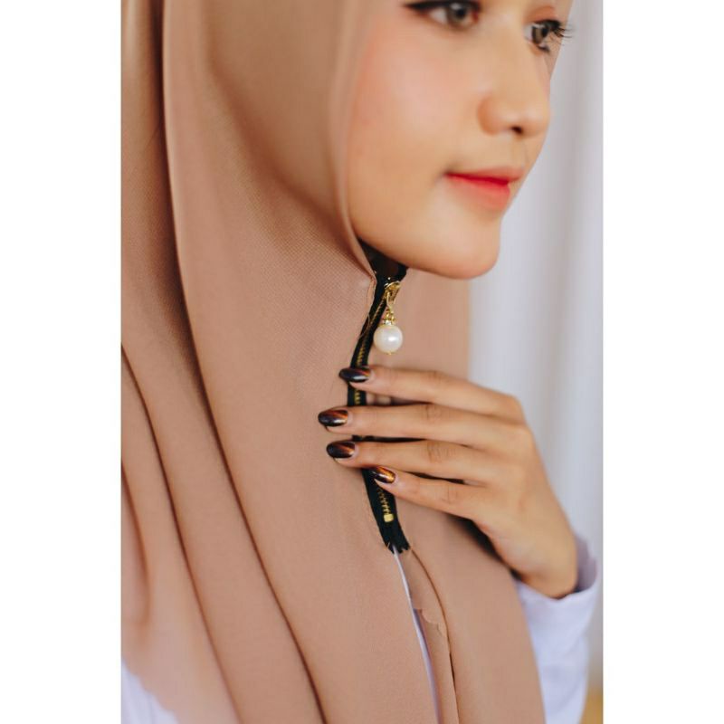 HIJAB ZIPPER POLOS JILBAB RESLETTING ZIPER BELLA SQUARE JILBAB SEGI EMPAT HIJAB INSTAN-2