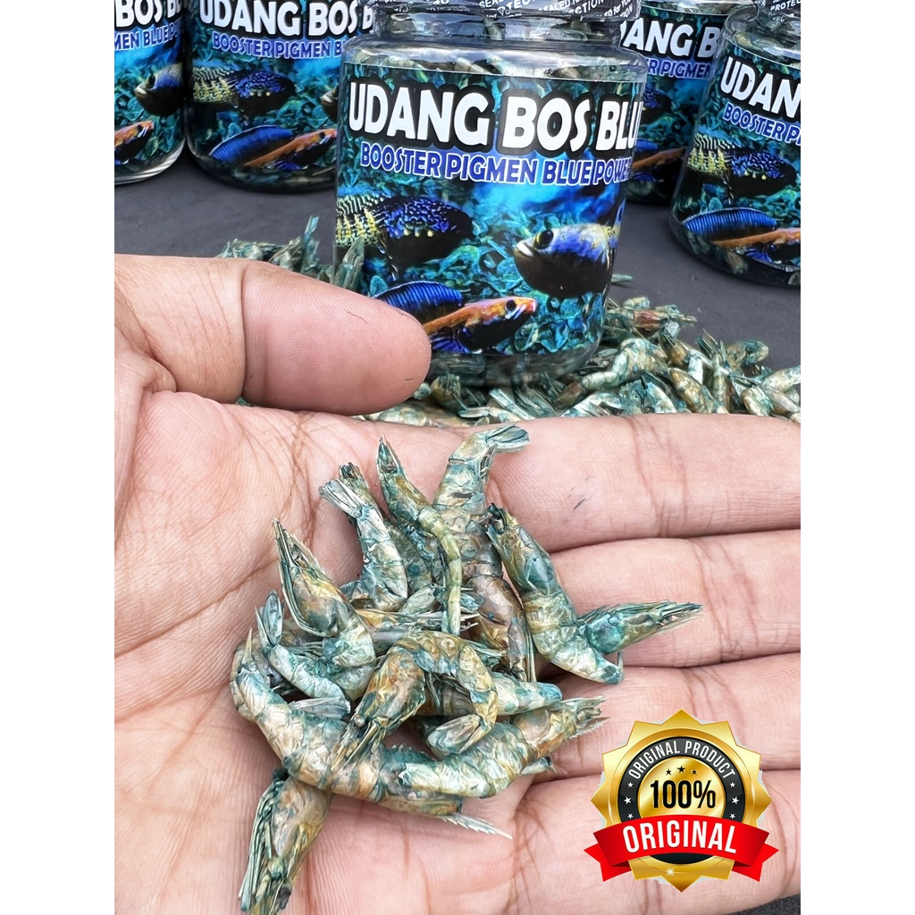 UDANG KERING BLUE (BIRU) @BOS BOS QU GRADE A+ FREE STIKER (30 GRAM)