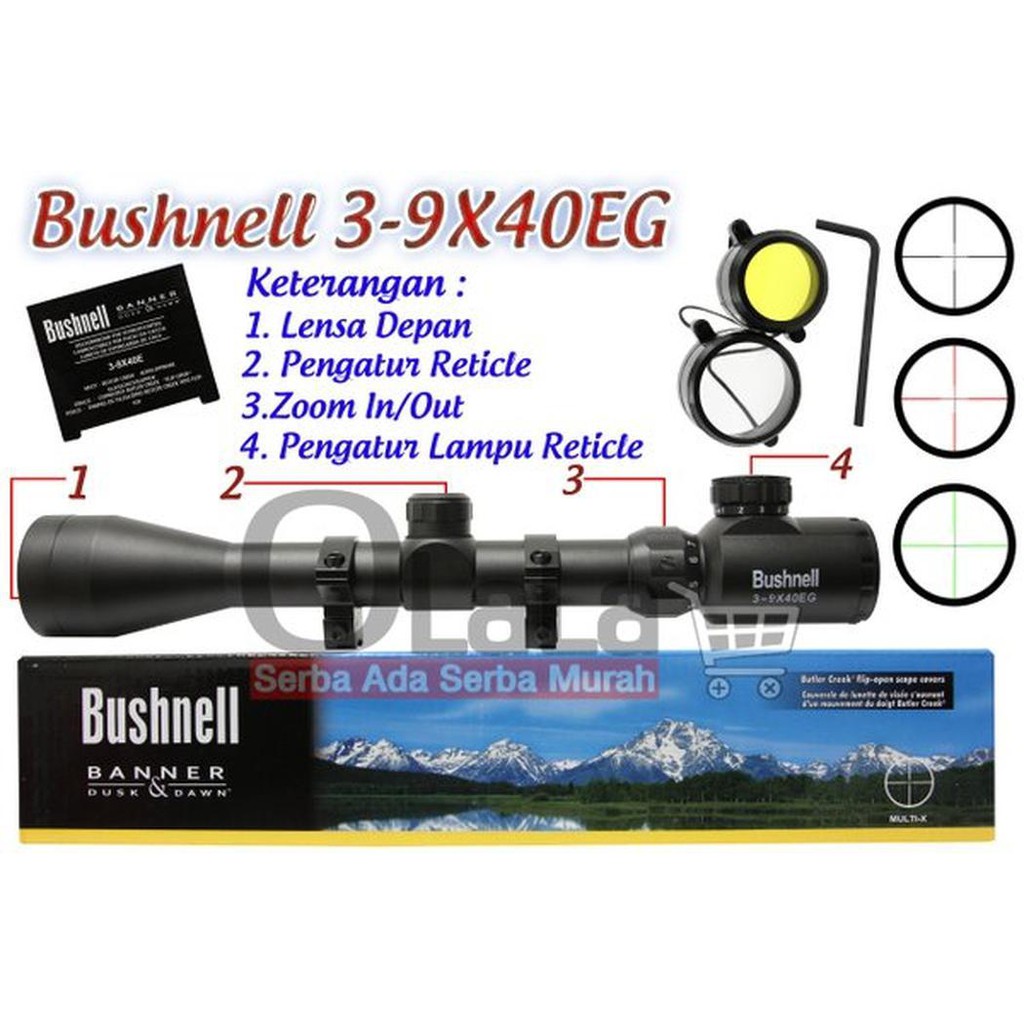 Promo Teleskop BUSHNELL 3-9X40 E Murah