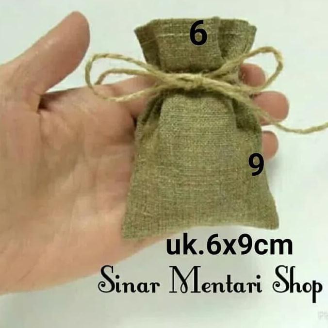 Kantong souvenir goni/kantong parfum kopi uk.6x9cm BERMUTU