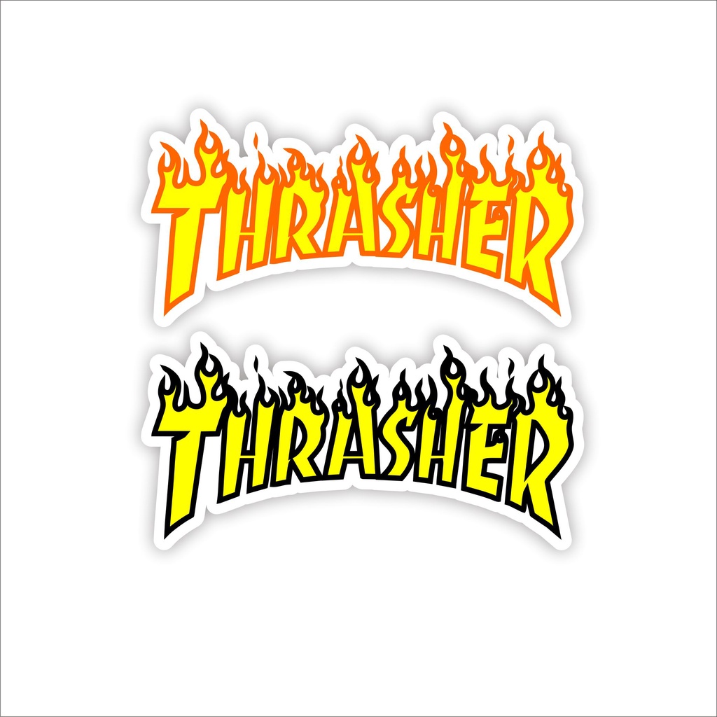 

Stiker brand stiker distro Thrasher bahan graftac anti air