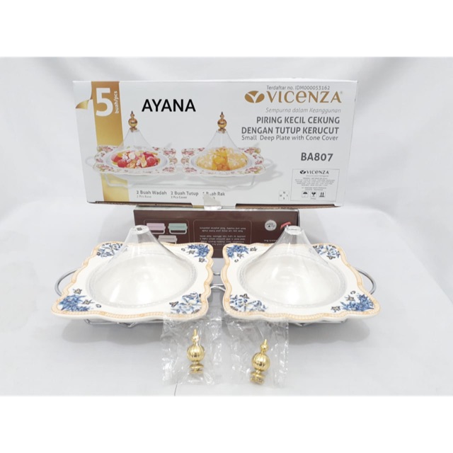 Mangkok set keramik vicenza 2pcs + rak ( BA807 )