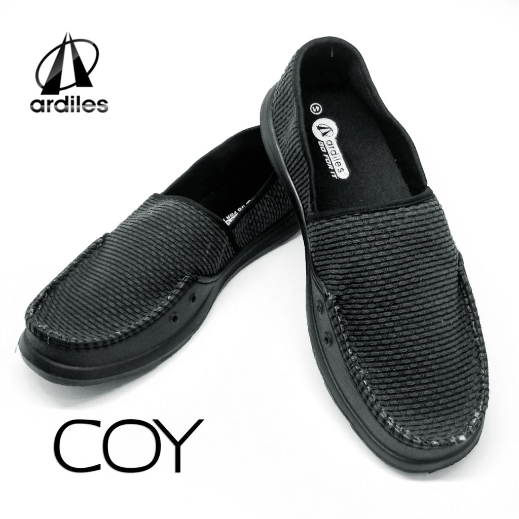 Sepatu ardiles pria model Coy hitam/hitam nyaman dan santai