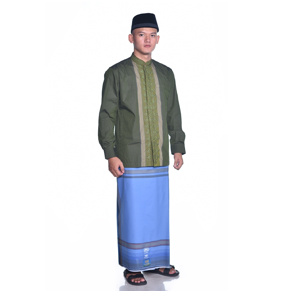 Sarung BHS Gold Classic motif Tumpal Kembang Biru