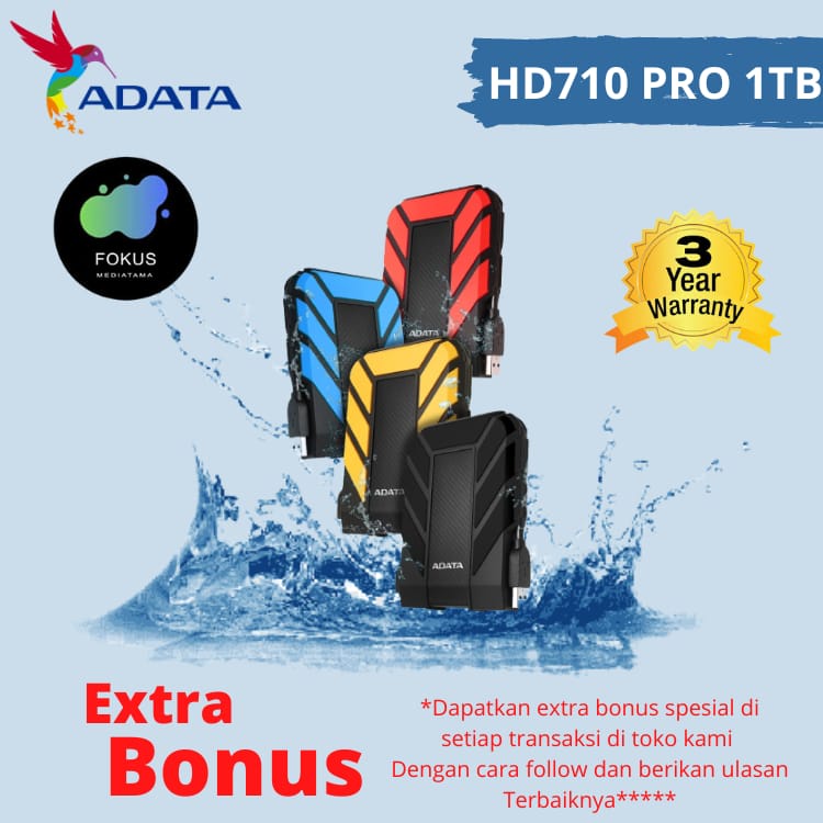 Harddisk Eksternal Adata 1TB HD710 Pro - HD710 1TB USB 3.1