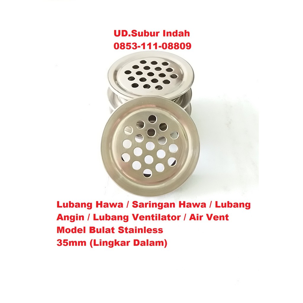 Lubang Hawa/Saringan Hawa/Lubang Angin/Lubang Ventilator/Air Vent Model Bulat Stainless 35mm