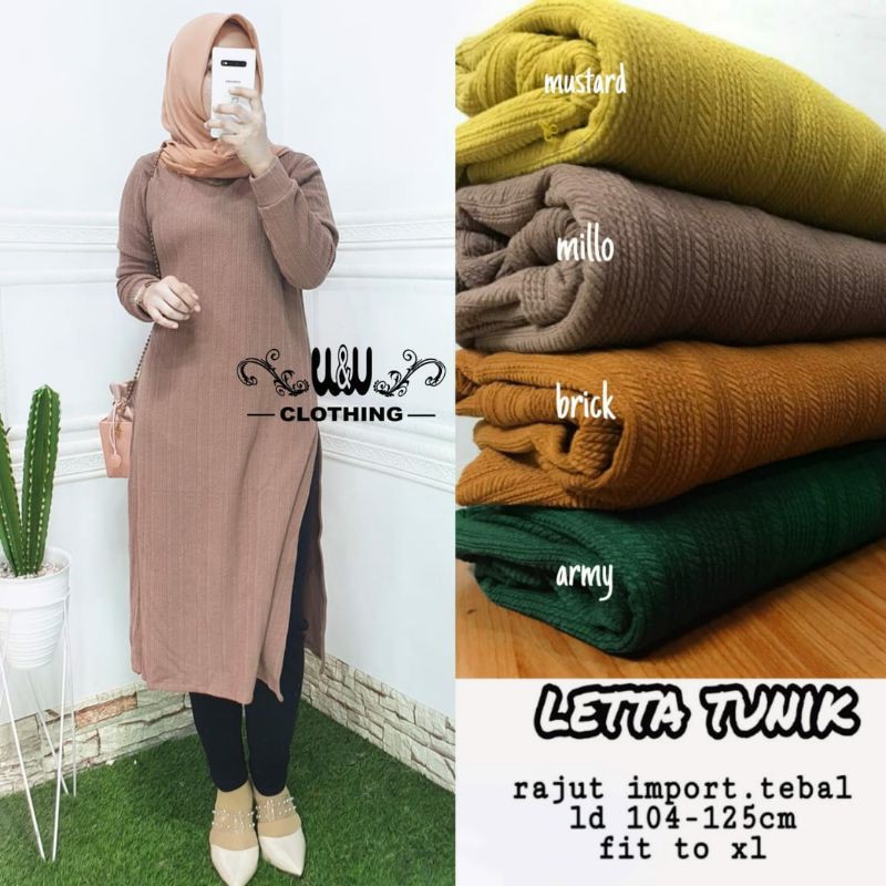 184 ATASAN RAJUT IMPORT >> LETTA TUNIK BY W&W