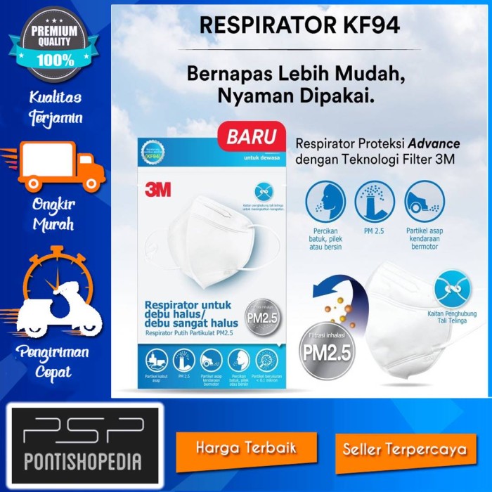 PSP Masker 3M Nexcare Respirator KF94 / 3M Masker Respirator MA-10