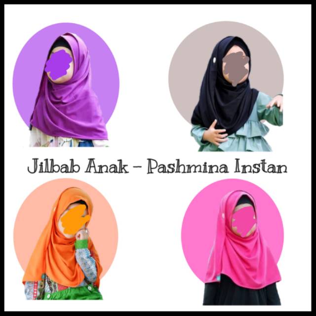 Jilbab bayi Anak size 1 2 3 5 6 tahun pashmina instan pastan bahan kaos