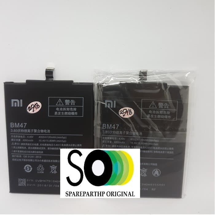 Baterai Baterry Batre Xiaomi Redmi 3 3s 3 pro 3x 4x BM47 BM-47 ORIGINAL