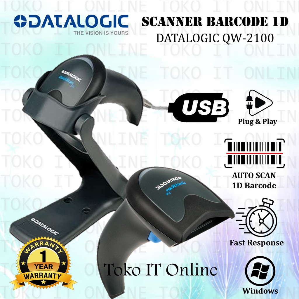 DATALOGIC QW 2100 BARCODE SCANNER 1D (LINEAR IMAGER) - QUICKSCAN LITE QW 2100