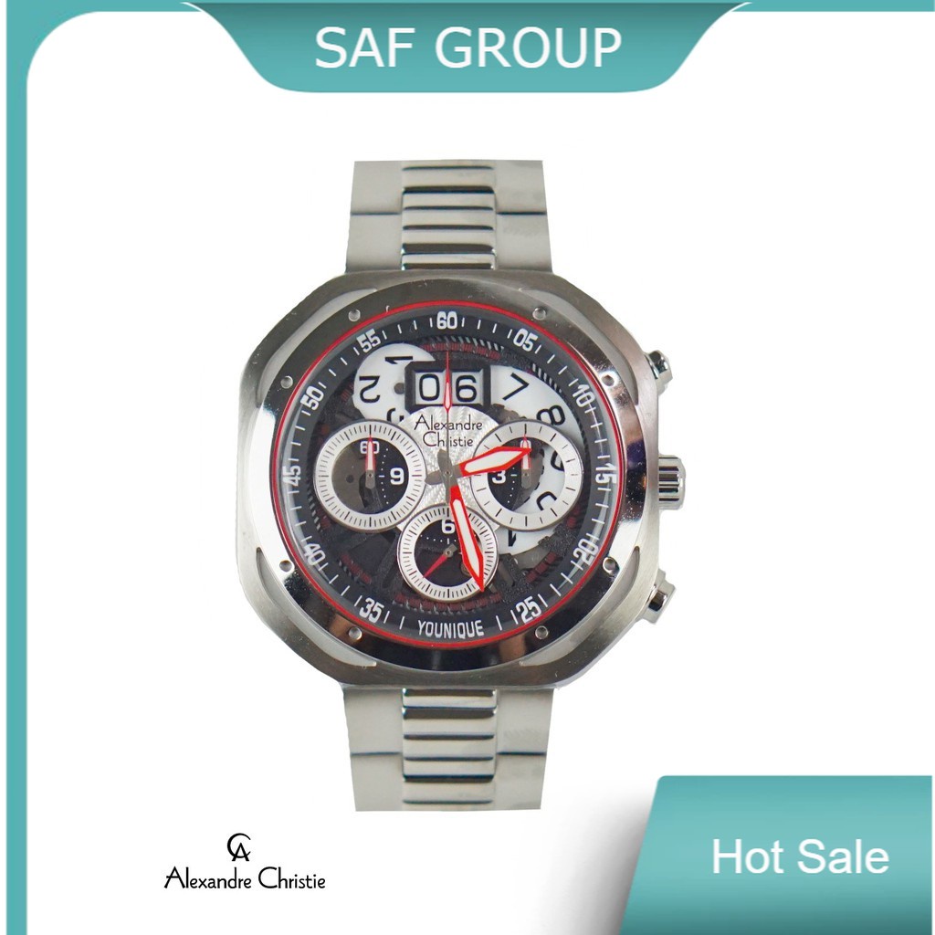 JAM TANGAN PRIA ALEXANDRE CHRISTIE AC 6468 / AC6468 SILVER BLACK CHRONO ORIGINAL by plp