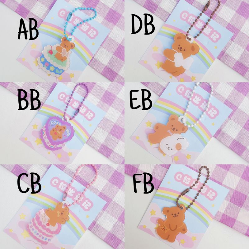 ID Card Acrylic Photocard Holder (ID Card Kejea/Bantex) & Mini Chain Bear Version