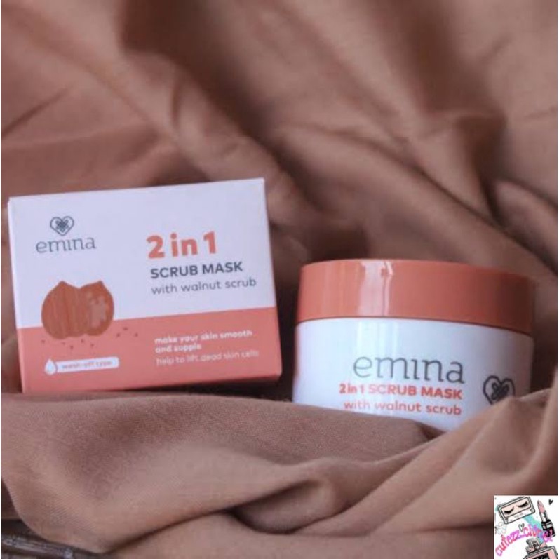 ☃️Cutezz_Ching1☃️Emina 2in1 Scrub Mask 50ml - Masker Wajah