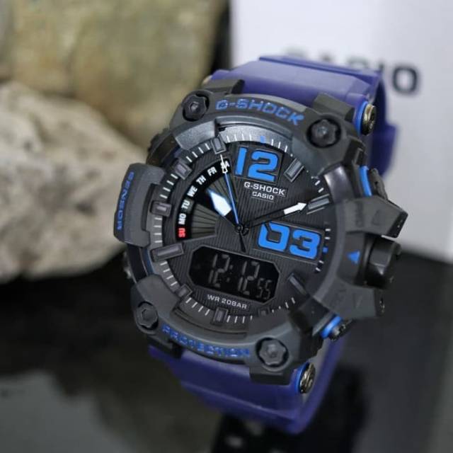 Jam Tangan Casio Fashion Pria Gshock 1802 Water Resist - Hitam tali Biru