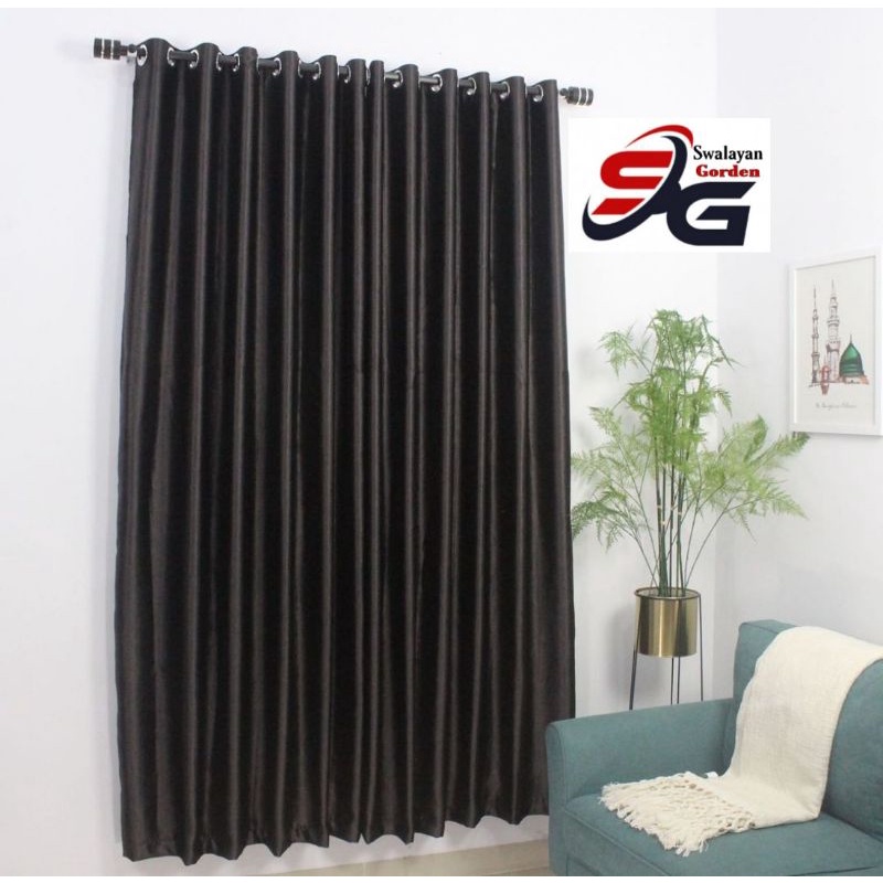 Gorden polos Blackout hitam Gorden Jendela Gorden Pintu