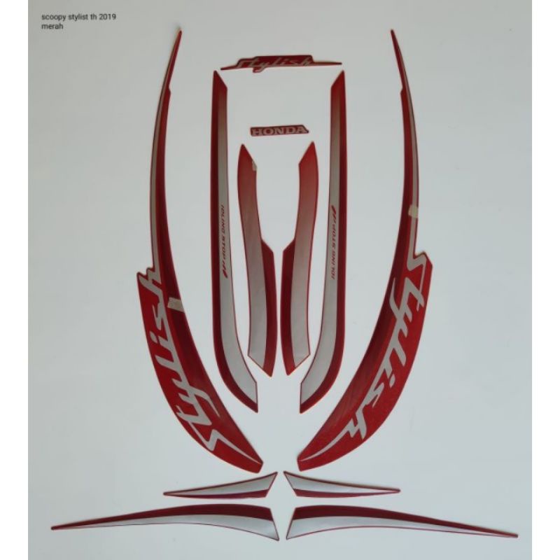 STRIPING SCOOPY STYLISH 2019 MERAH