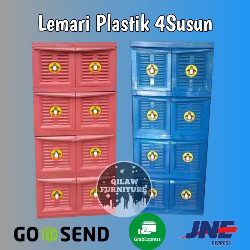 lemari baju pakaian plastik 4susun dan 3susun jumbo multi club PH4/PH3