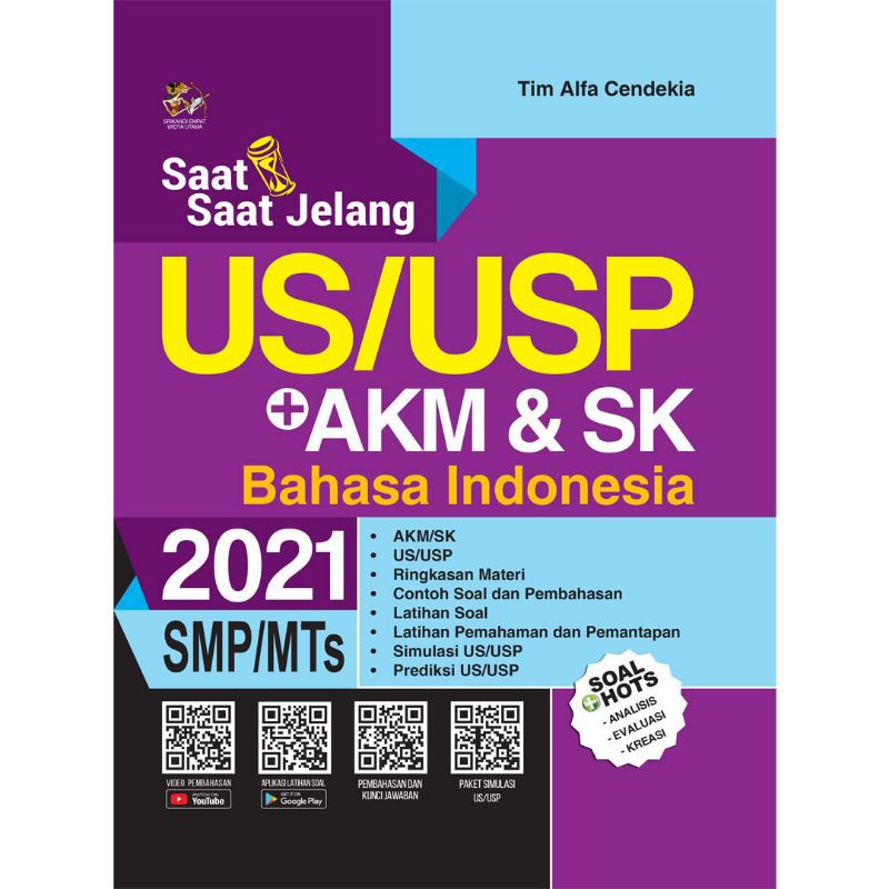 BUKU SAAT-SAAT JELANG US/USP +AKM & SK BAHASA INDONESIA SMP/MTS 2021
