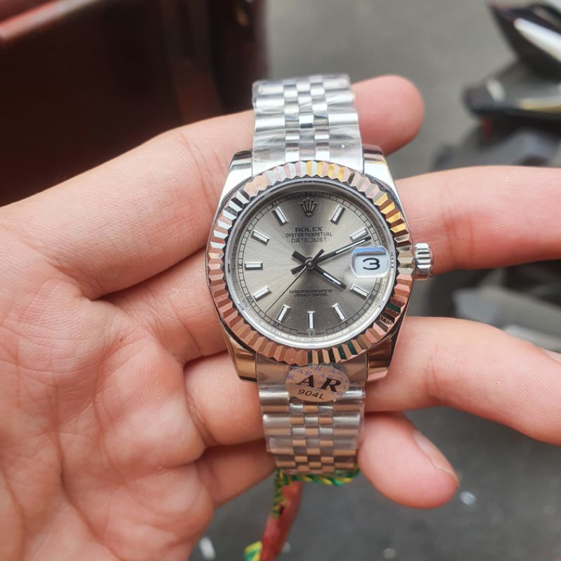 Jam tangan wanita rolex datejust 31mm grey dial swiss clone 1:1 mesin terbaik