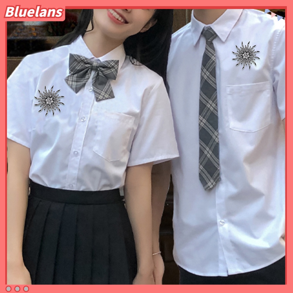 Bros Pin Bentuk Bunga Bahan Alloy Aksen Berlian Imitasi Gaya Vintage