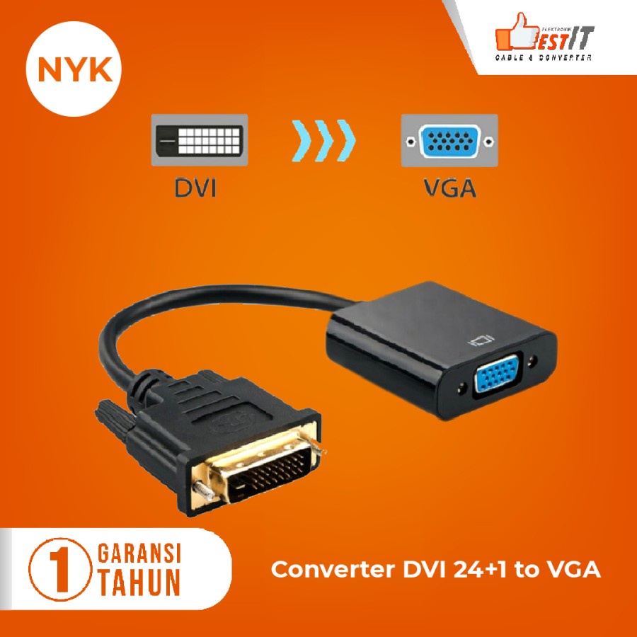 Kabel Converter DVI 24+1 to VGA Adapter NYK Original