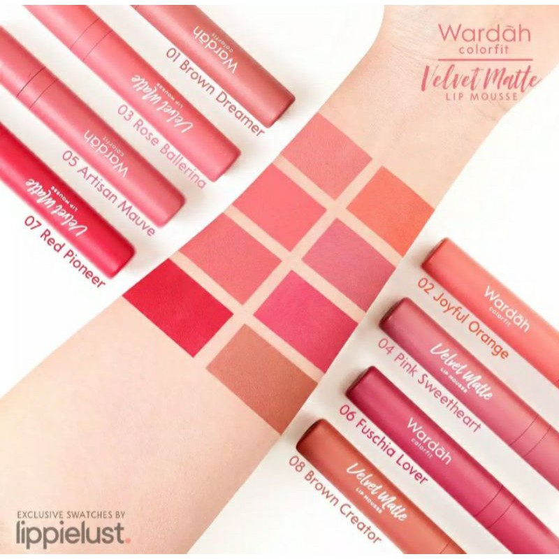 WARDAH COLORFIT MATTE MOUSSE LIP VELVET / LIP CREAM / LIP MATTE/WARDAH/COLORFIT/WARDAH VELVET MATTE