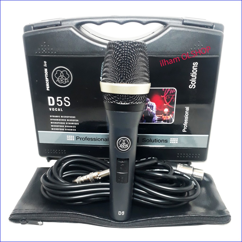 AKG Mik Mic Kabel D5S Professional Dynamic Microphone Vocal Karaoke