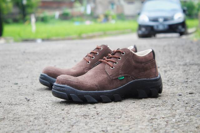 PROMO 9.9 SEPATU SAFETY PRIA SEPATU BOOTS PENDEK COWOK GUNUNG PROYEK TOURING TRACKING SUEDE KODE 03