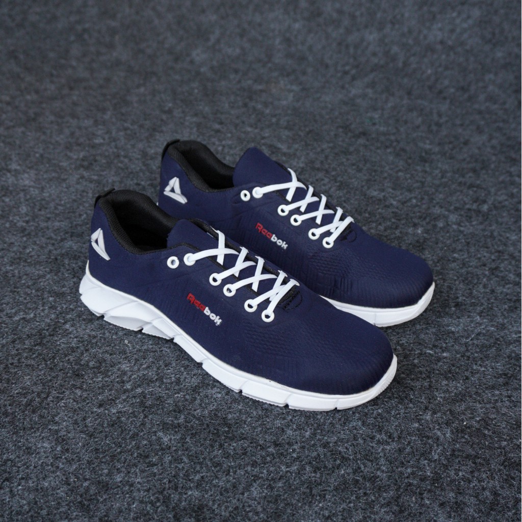 SEPATU PRIA CASUAL REEBOX RUNNING NAVY  TERBARU MURAH