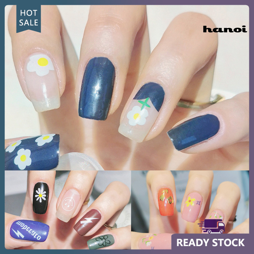 HN_Nail Art Decal Non-drop Safe Funny Lace Nail Decal for Home