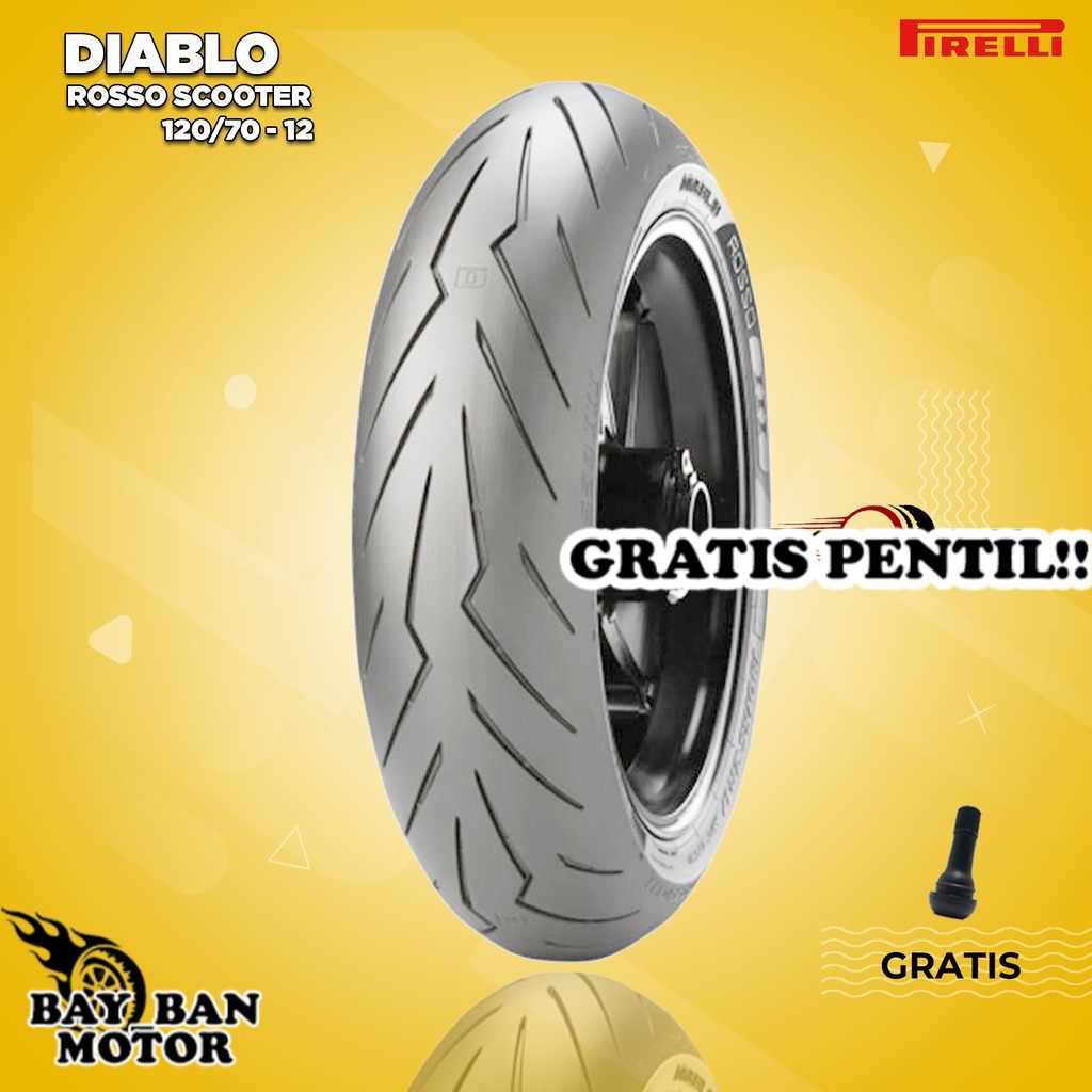 Ban Motor Vespa Matic // PIRELLI DIABLO ROSSO SCOOTER 120/70 Ring 12 Tubeless ban motor matic tubles scoopy ring 12