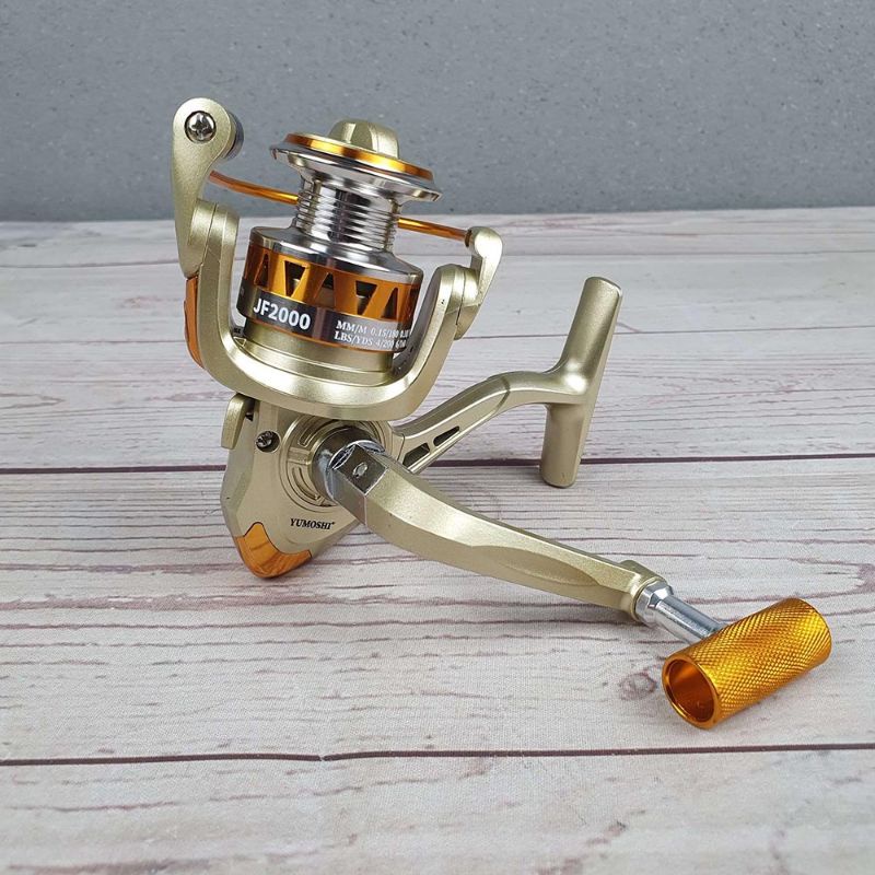 YUMOSHI JF 2000 3000 5000 Reel Pancing Spinning 5.2:1 Gear Ratio - Gold