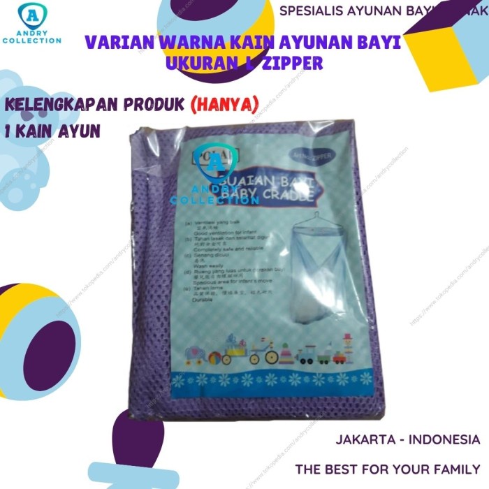 Kain Ayunan Baby Perlengkapan Tidur Bayi Zipper Berjaring Berkualitas