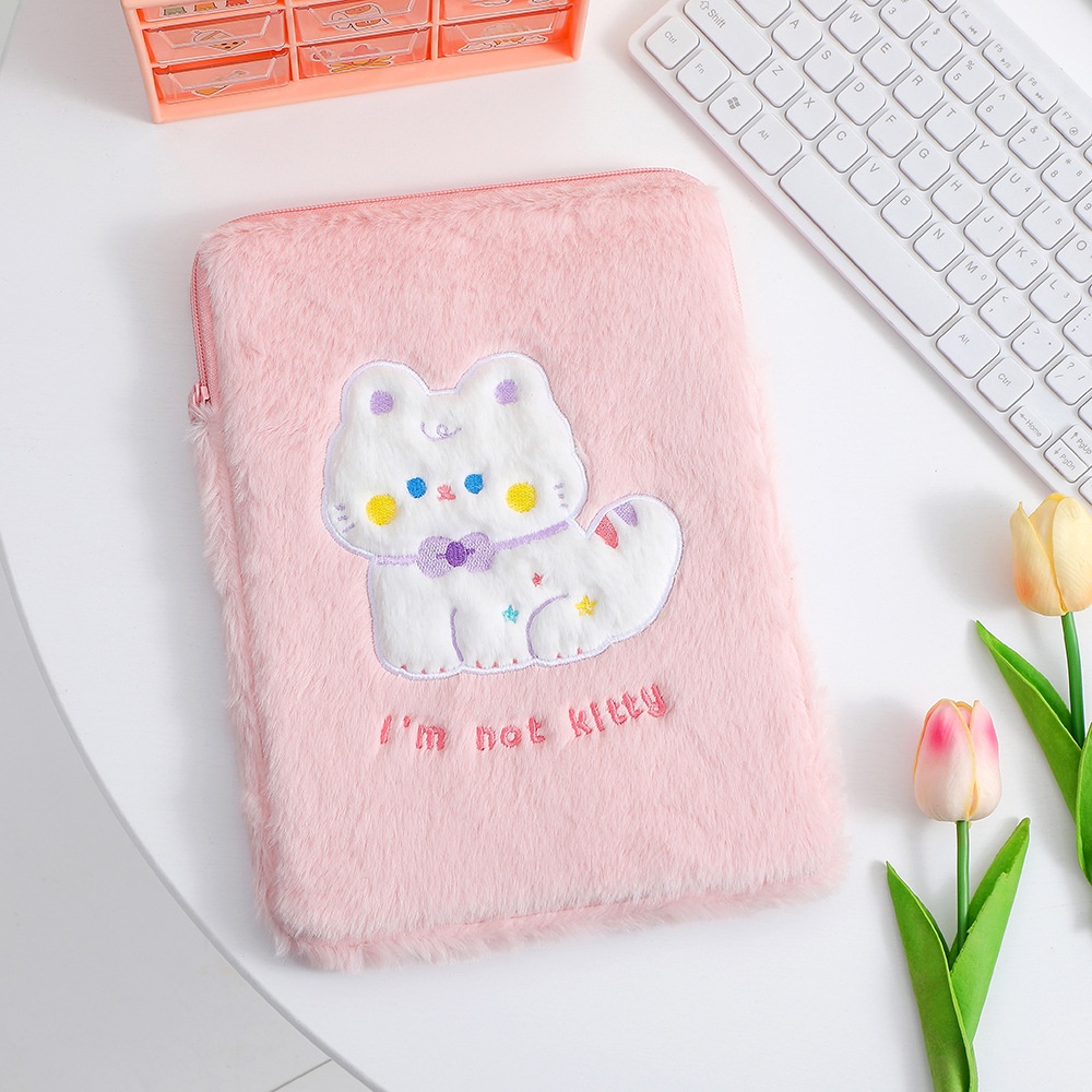 Tempat Ipad Sleeve Case Bulu Kitty Tas penyimpan iPad pouch sleeve iPad tablet sarung iPad tablet kekinian import berkualitas