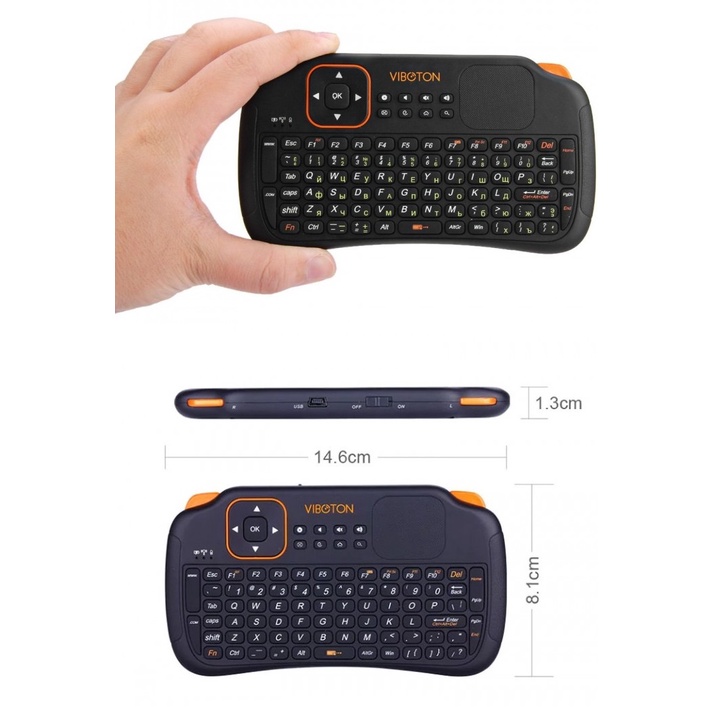 VIBOTON S1 Mini 2.4GHz Wireless Smart Keyboard Air Mouse