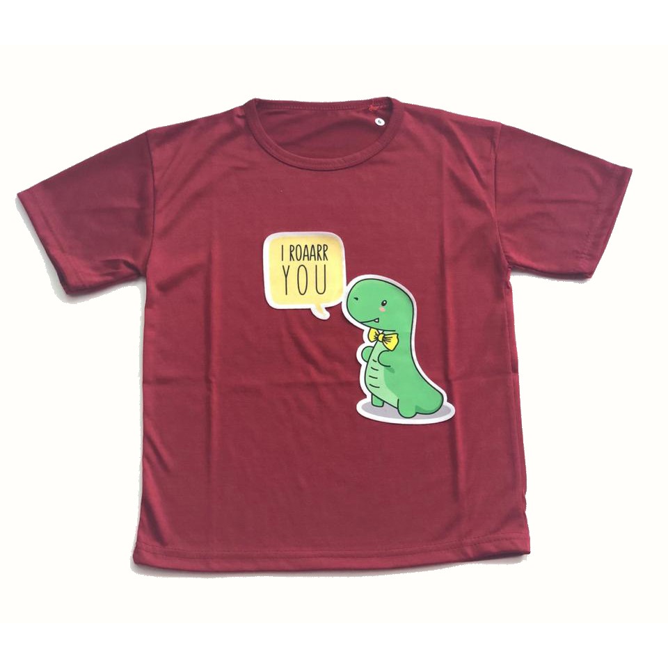 Kaos Oblong Anak Lengan Pendek Gambar Dino roar you