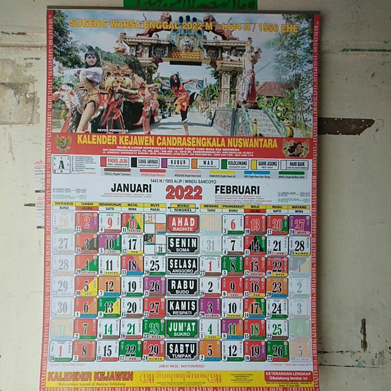 Jual Kalender 2022 Jawa Pawukon Kalender Hitungan Jawakalender Kejawen 2022 Indonesiashopee 