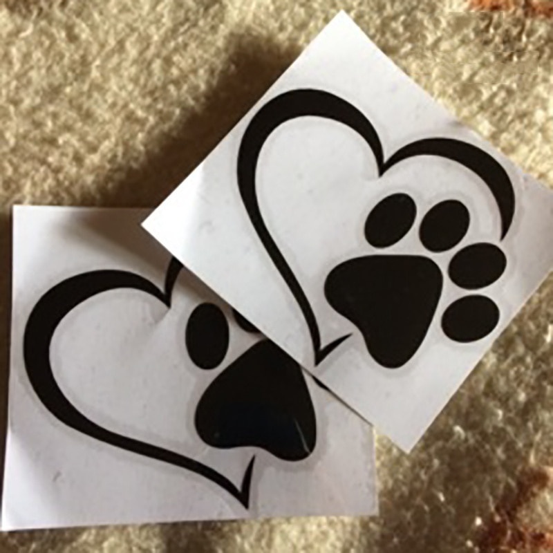 1 Pc Car Sticker Cartoon Animal Dog Cute Paw Peach Heart Cat Love Pet 3D Animal Dog Foot Prints Auto Decal