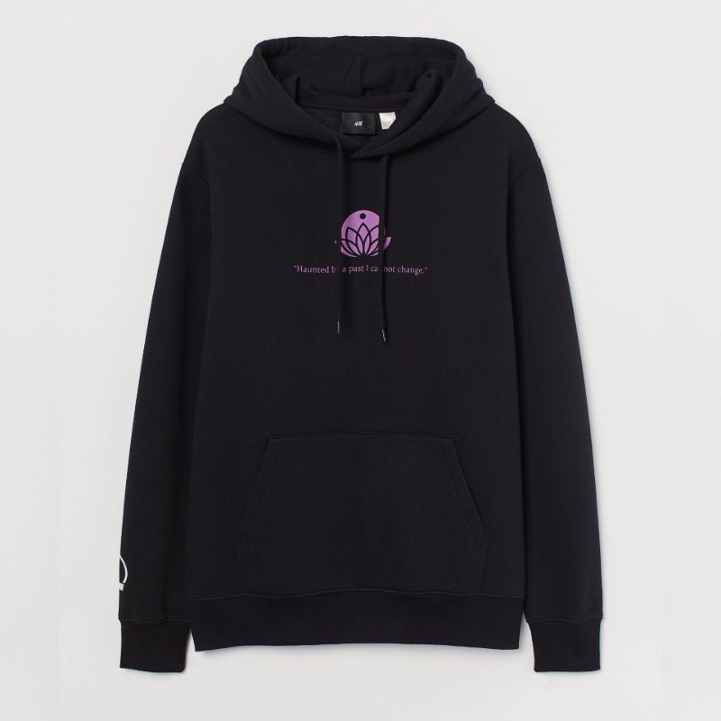 HM SPIRIT BLOSSOM BLACK HOODIE